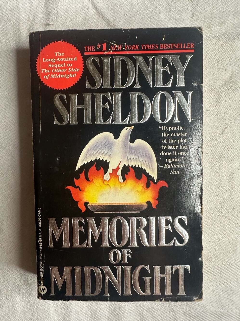 Memories of Midnight by Sidney Sheldon (1991 Warner Books Paperback)